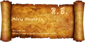 Méry Beatrix névjegykártya